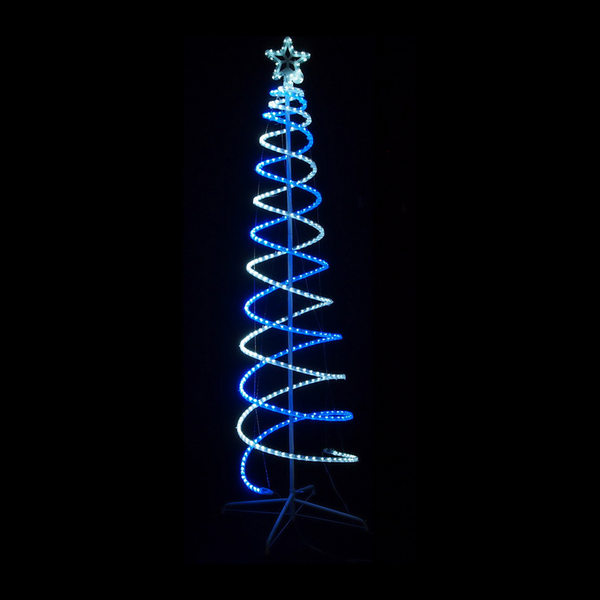 Lexi Lighting 2.1m LED Double Spiral Tree - White and Blue