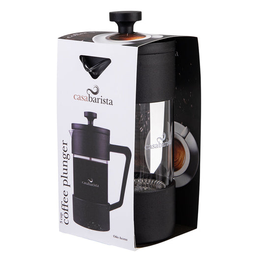 Casabarista Oslo Accent Stainless Steel Coffee Plunger 3 Cup 350ml Black