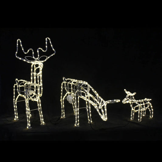Lexi Lighting 3D Illuminated LED Reindeer Family With Motor - Warm White