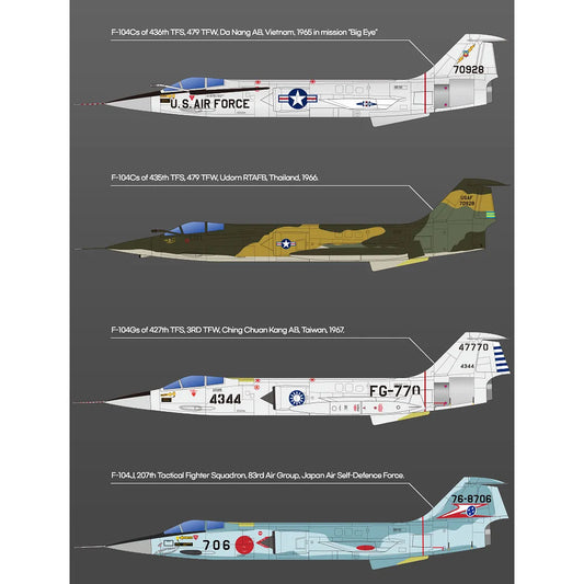 Academy 1/72 USAF F-104C Starfighter "Vietnam War" Fighter Jet Scaled Plastic Model Kit