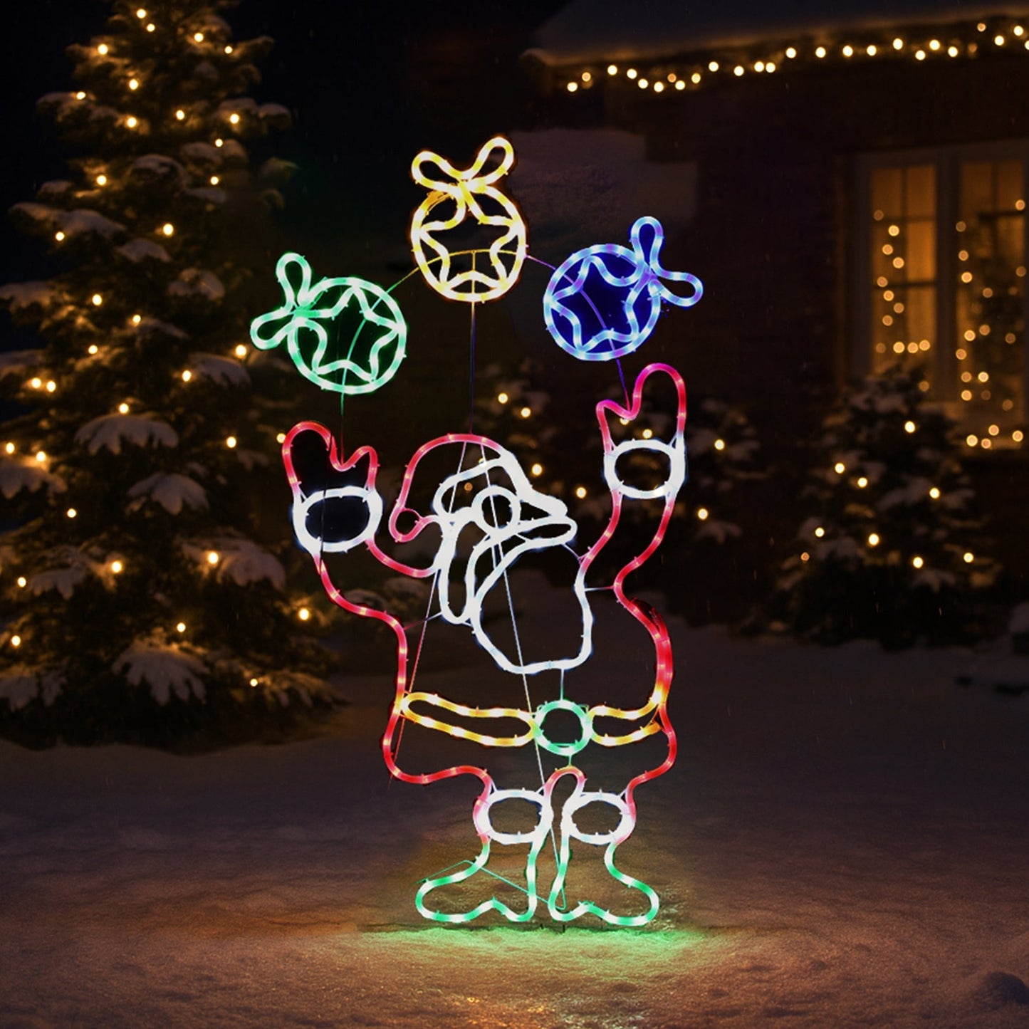 Lexi Lighting 1m Juggling Santa Animated Christmas Rope Light Silhouette