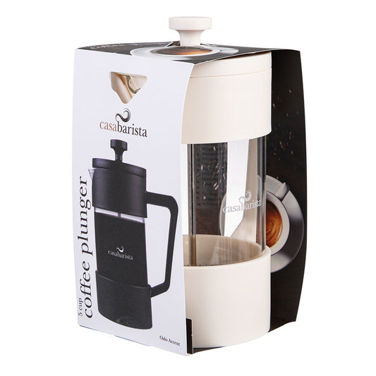Casabarista Oslo Accent Stainless Steel Coffee Plunger 5 Cup 600ml Cream