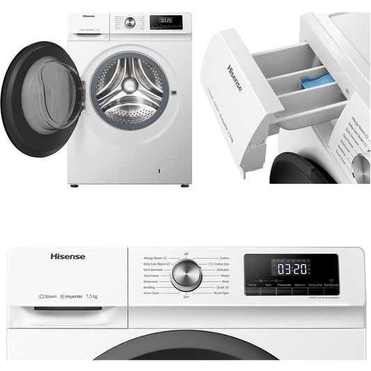 Hisense HWFY7514 7.5kg Front Load Washer (White)