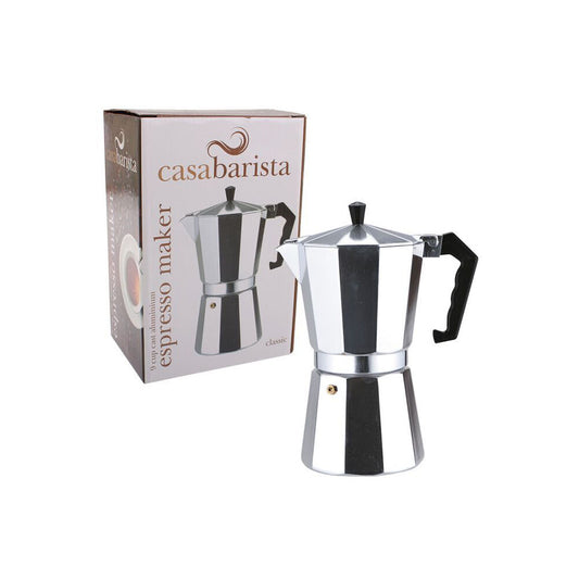 Casabarista Classic Aluminium 9 Cups Espresso Coffee Maker Moka Pot Silver