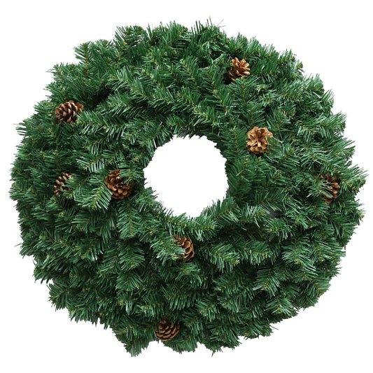 Christabelle 61cm Christmas Wreath  Yuletide Glow with Pine Cones and LED Lights Front Door Decoration