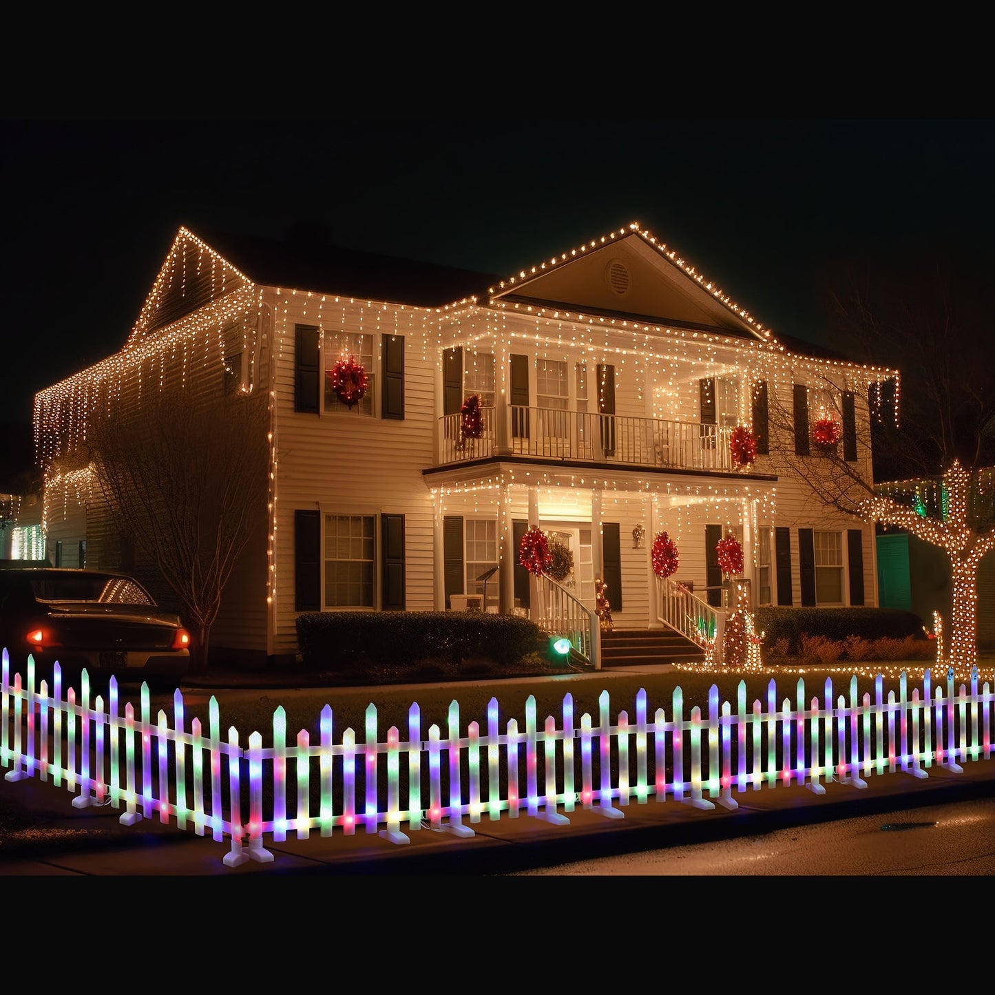 Lexi Lighting LED Pre-Lit Fence - Multicolour