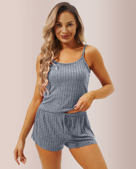 WILLLUXE® Ribbed Cami & Shorts Lounge Set