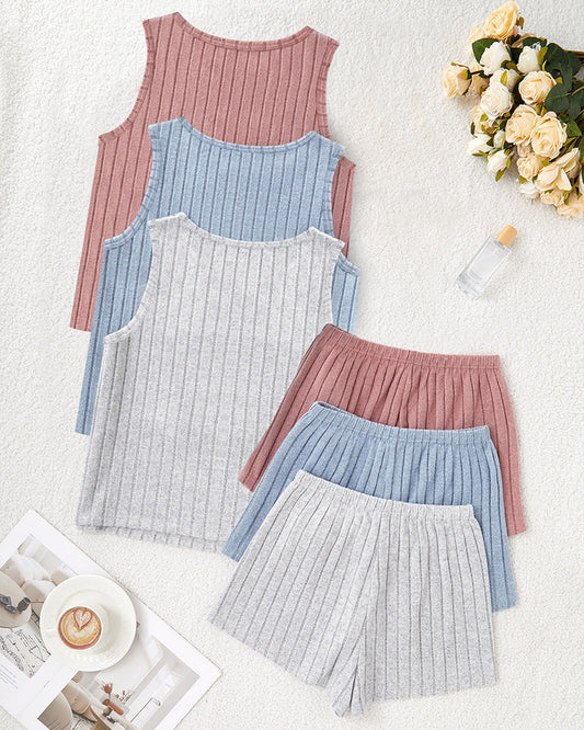 WILLLUXE® Ribbed Tank & Shorts Lounge Set