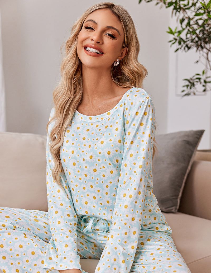 Ekouaer Premium Soft 2 Pack Long Sleeve Pajama Set (US Only)