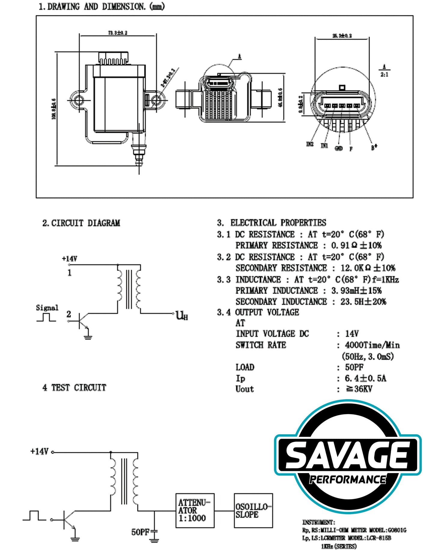 1x Savage Coilpack *Savage Performance*