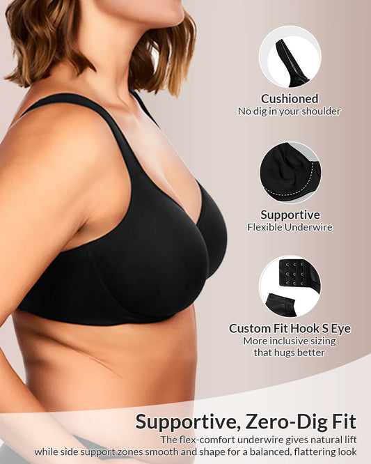 WILLLUXE® Soft Plus Size Full Coverage Unlined Minimizer Bra