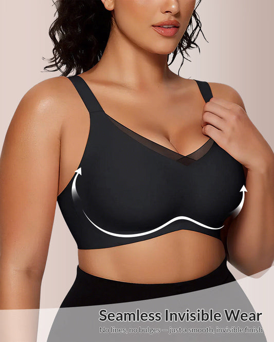 WILLLUXE® V-Neck Mesh Crossover Bra