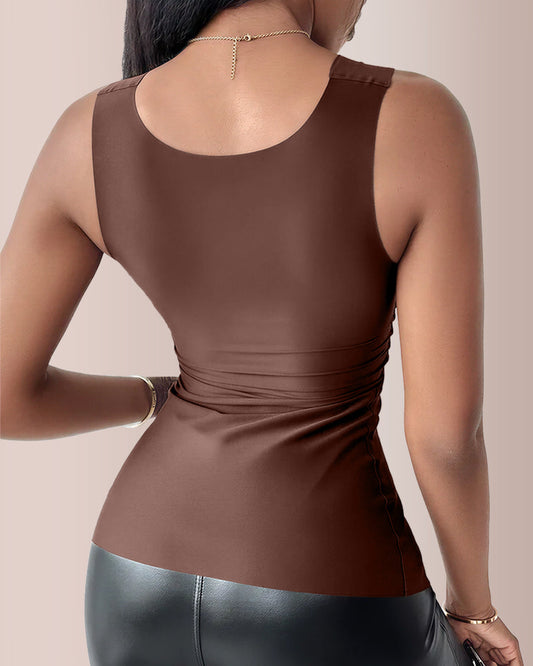 WILLLUXE® Women’s U-Neck Shapewear Tank with Built-In Bra