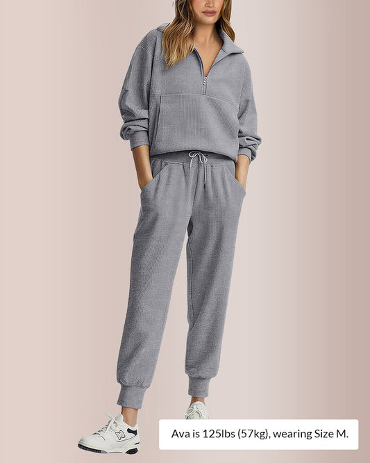 WILLLUXE® Women’s Half-Zip Sweatshirt & Jogger Set