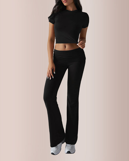 WILLLUXE® Women’s Crop Top & Flare Pant Lounge Set