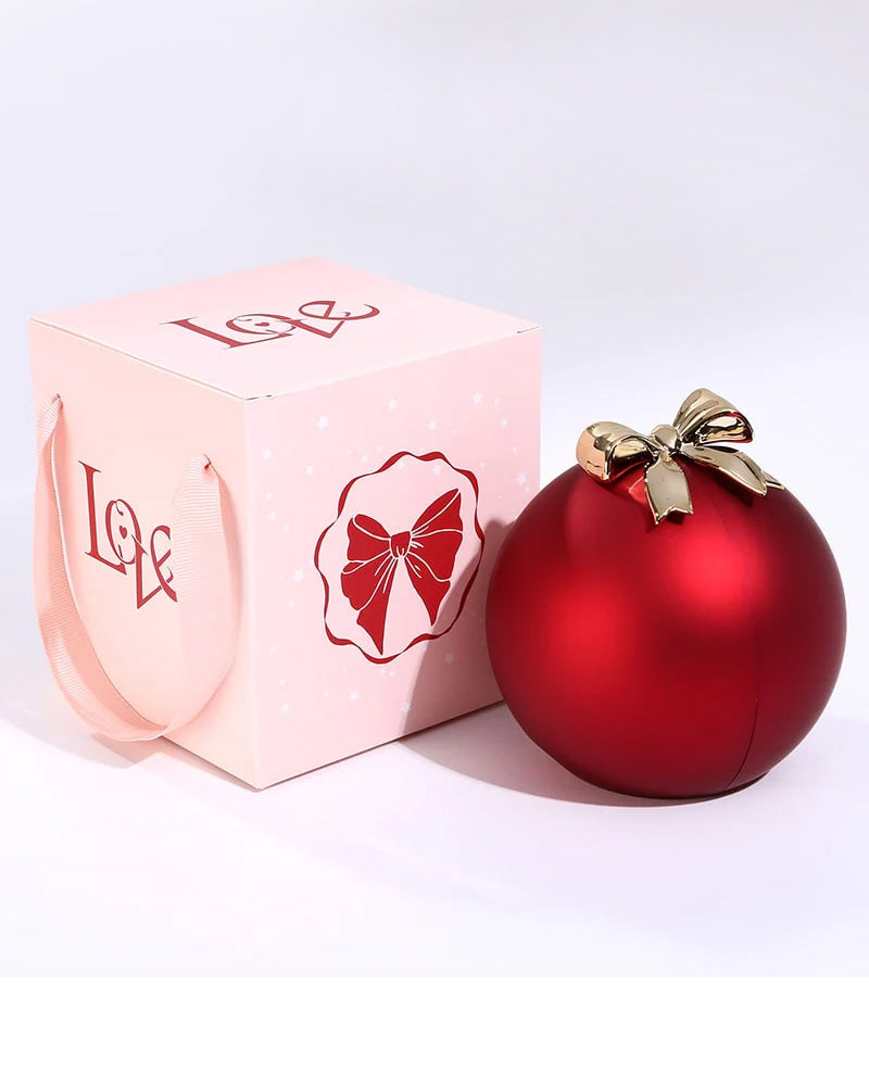 WILLLUXE® Round Rose Box - With Engraved Double Heart Necklace