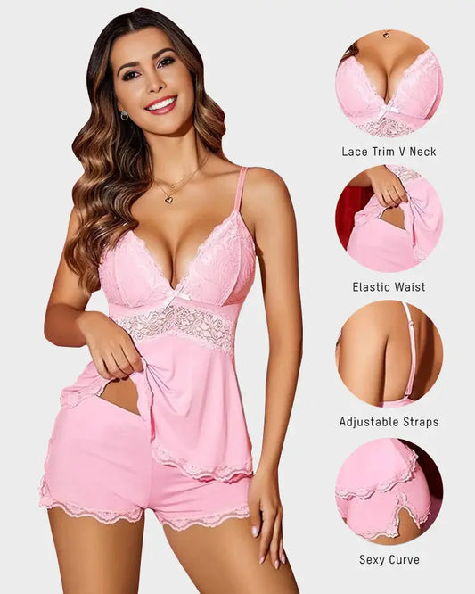 Willluxe® Sweetness Cami Lace Pajamas Sets