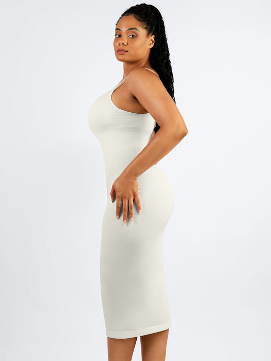 Willluxe Seamless Shaping Slip Dress with Built-In Bra and Adjustable Straps