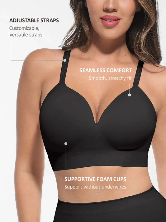 Willluxe Wireless Adjustable Push-Up Full Coverage Bra