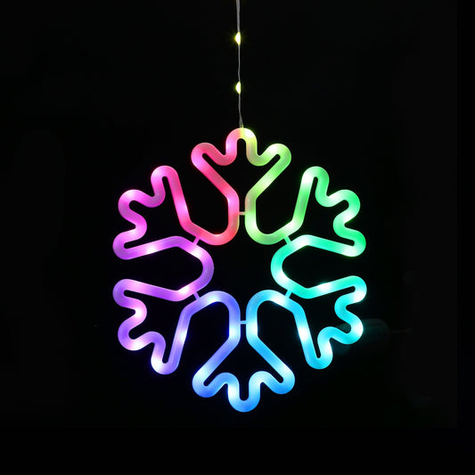 Lexi Lighting RGB Snowflake Window Display - Battery Operate