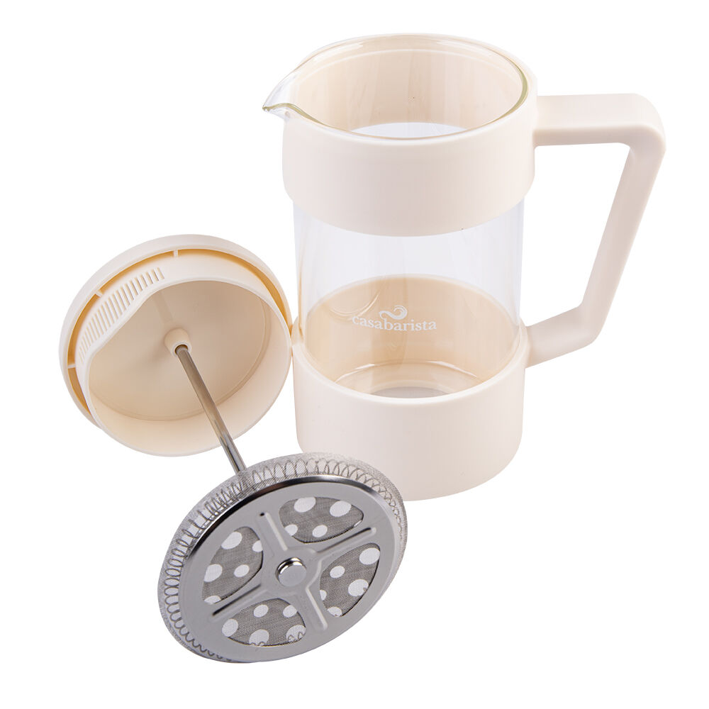Casabarista Oslo Accent Stainless Steel Coffee Plunger 5 Cup 600ml Cream