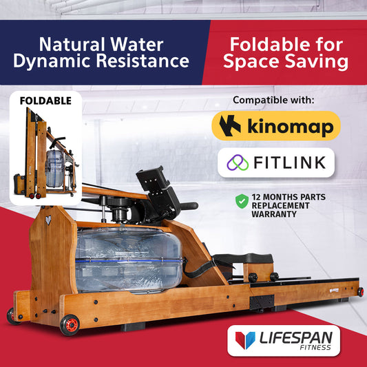 Lifespan Fitness ROWER-760 Water Resistance Foldable Rowing Machine