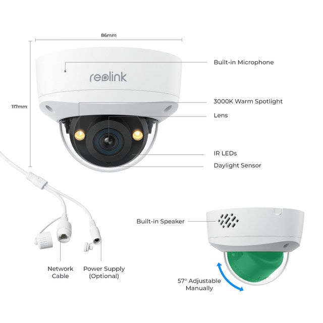 Reolink 12MP 145° View IK10 PoE Outdoor Security Camera