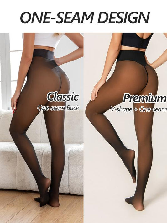 One-Seam & 4 Shades Fleece Lined Tights Willluxe Store