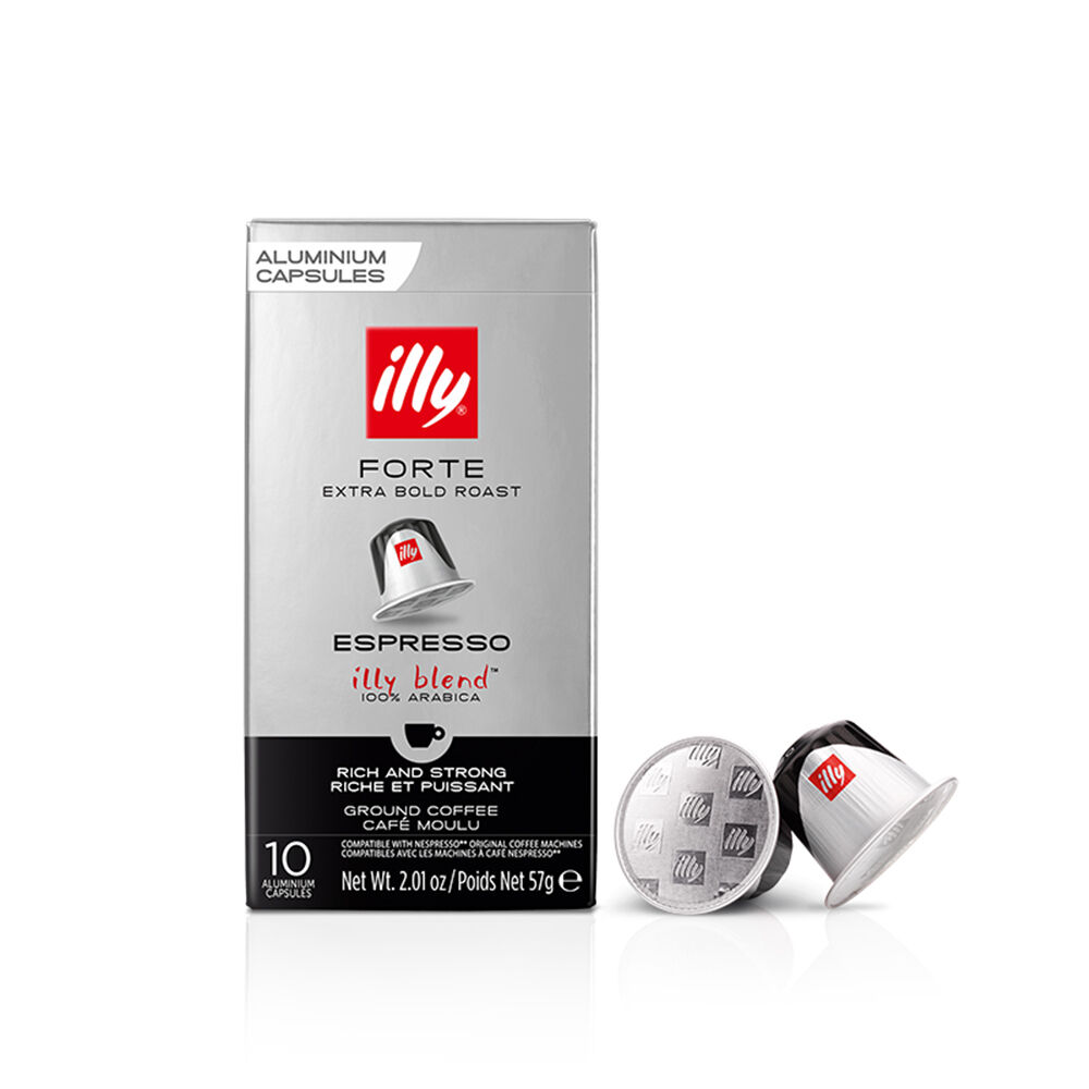 Illy Nespresso Compatible Espresso Capsules Forte Extra Bold Roast 10x10pcs
