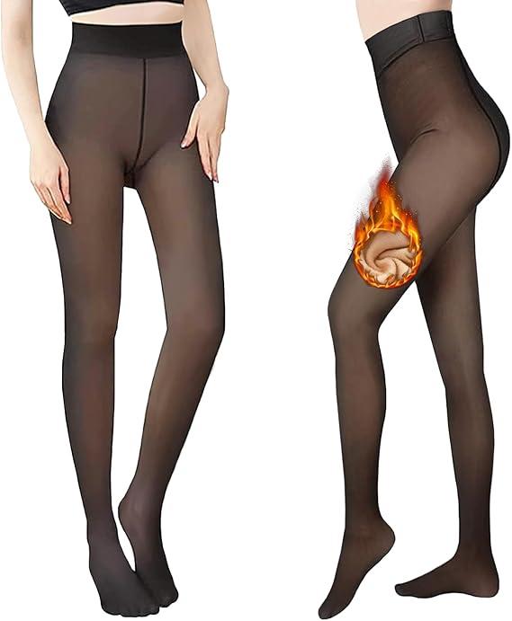 Fake Translucent Warm Pantyhose Leggings Sheer Thick Tights