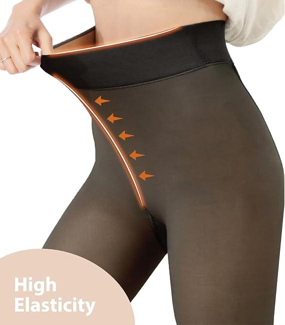 Fake Translucent Warm Pantyhose Leggings Sheer Thick Tights