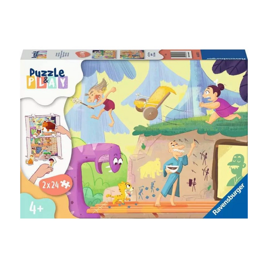 Ravensburger 2x24pc Prehistoric People Jigsaw Puzzle