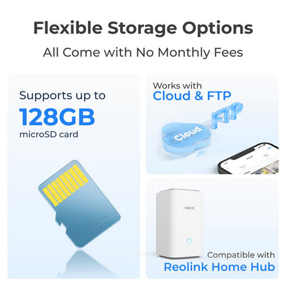 Reolink 4K Wi-Fi Battery Outdoor Security Camera, Color Night Vision + Solar Panel