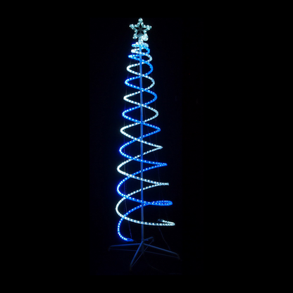 Lexi Lighting 2.1m LED Double Spiral Tree - White and Blue