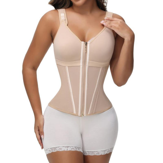 Waist Shapewear for Women with Bra Tummy Control Girdle Workout Shapewear with Adjustable Shoulder Strap