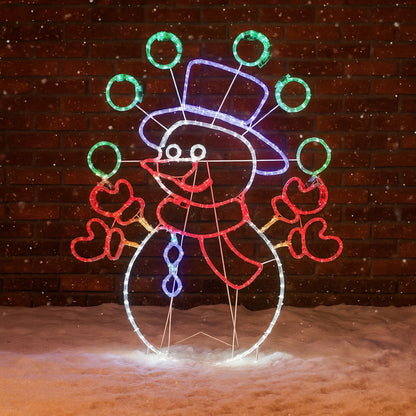 Lexi Lighting 98cm Juggling Snowman Animated Christmas Rope Light Silhouette