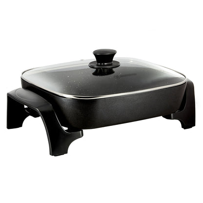 Westinghouse 38cm 2400W Non-Stick Electric Skillet Fry Pan with Glass Lid (Black)
