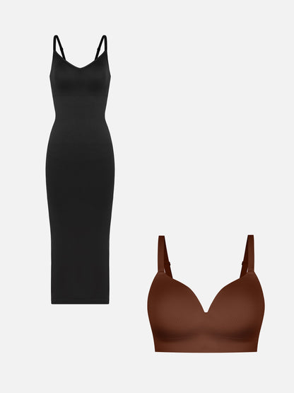 Willluxe Seamless Shaper Dress + Push-Up Seamless Bra