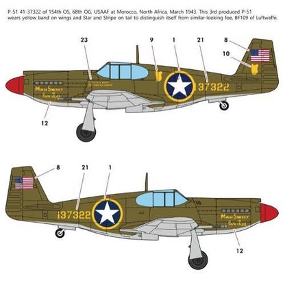 12338 1/48 USAAF P51 North Africa Plastic Model Kit