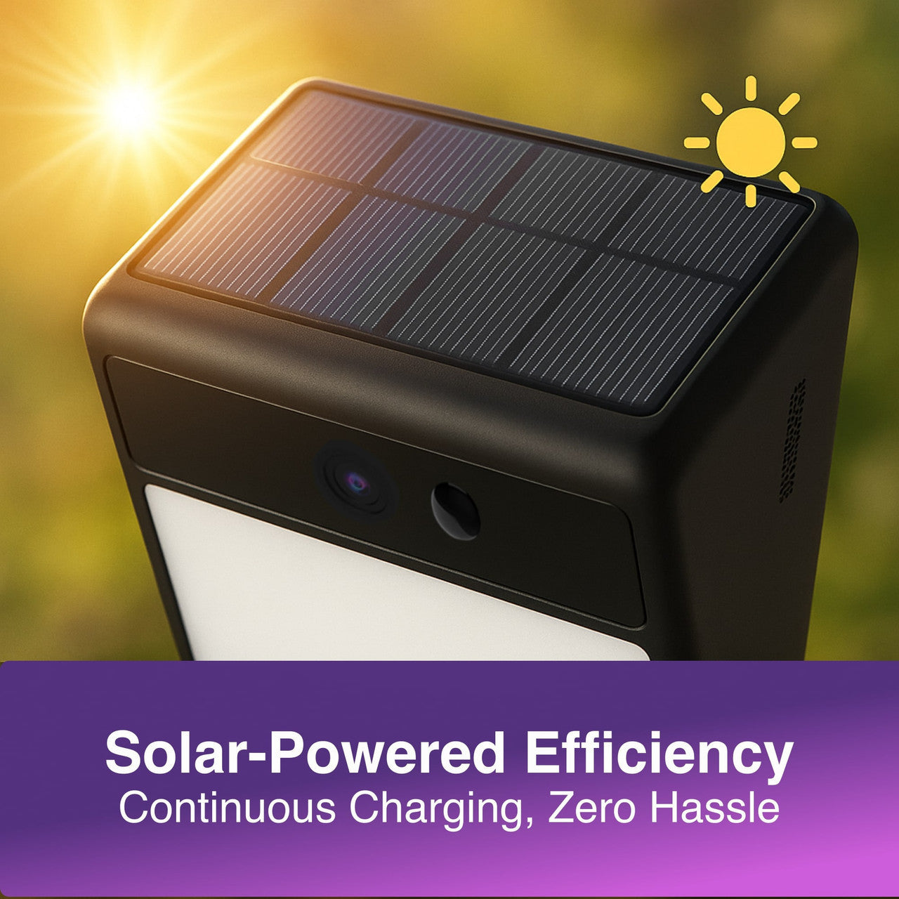 Laser Smart Solar Outdoor Wall Light Camera (Black)