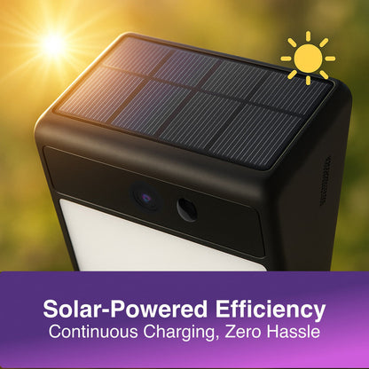 Laser Smart Solar Outdoor Wall Light Camera (Black)