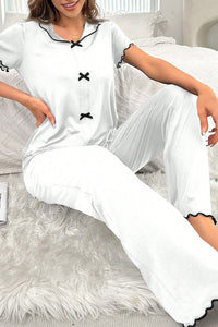 Willluxe® DreamWear – Lace Trim Loose Pajama Set