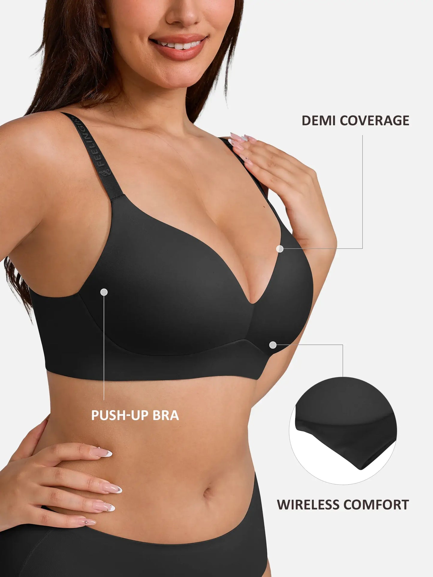 Willluxe Cloud Soft Wireless Bra Seamless Lift Support Everyday Wear