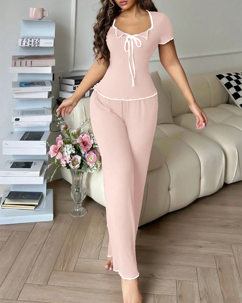 Willluxe® DreamWear – CloudSoft Short-Sleeve & Long Pants Pajama Set (3 Colors)