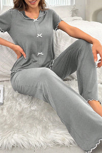 Willluxe® DreamWear – Lace Trim Loose Pajama Set