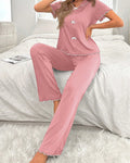 Willluxe® DreamWear – Lace Trim Loose Pajama Set