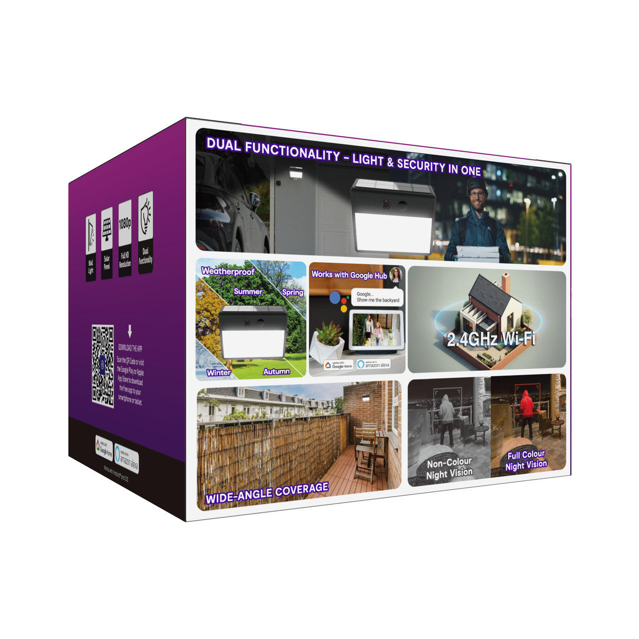 Laser Smart Outdoor Wall Light Camera Twin Pack – Solar