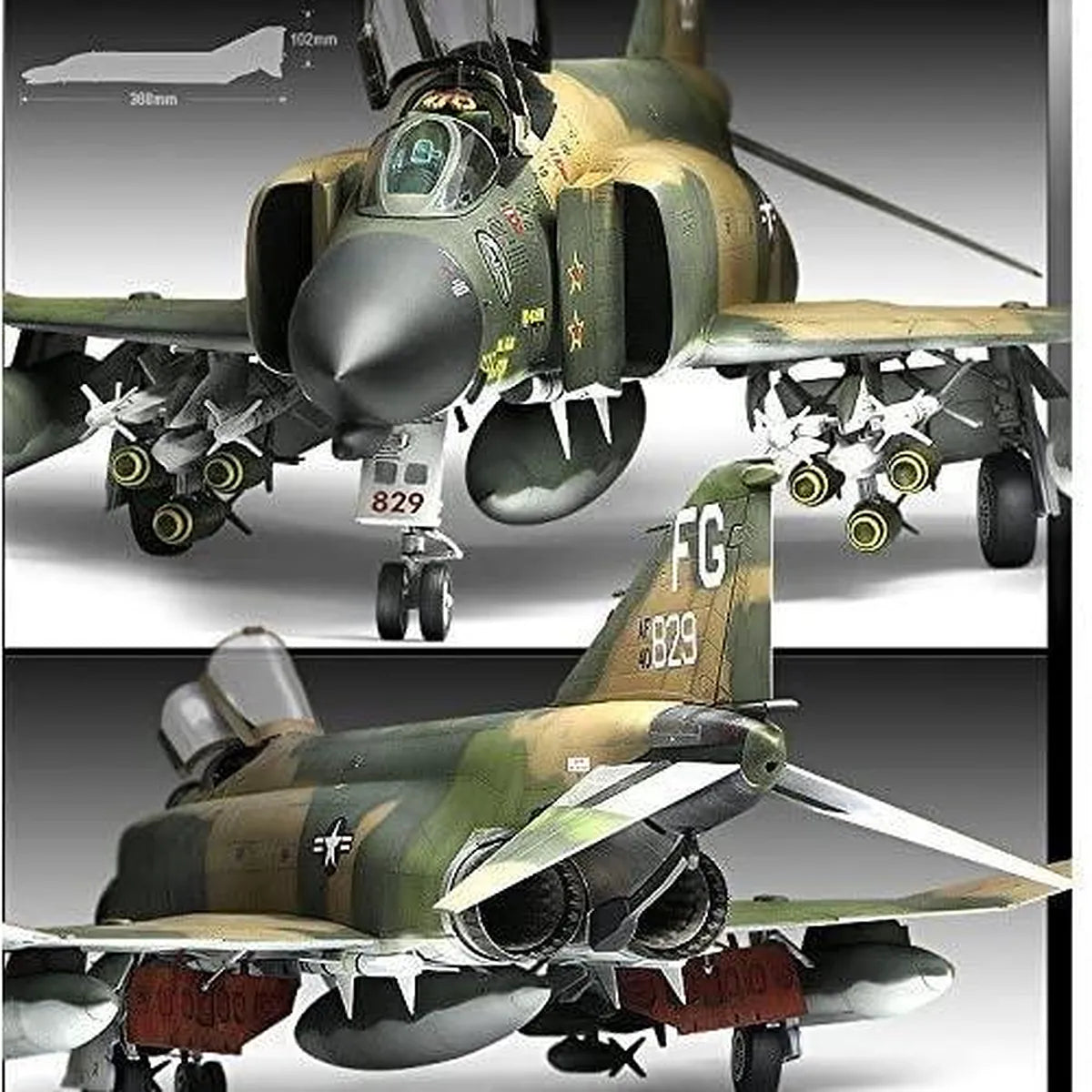 Academy 1/48 F-4C Phantom II Vietnam War Fighter Scaled Plastic Model Kit