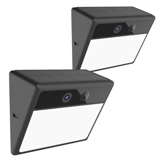 Laser Smart Solar Outdoor Wall Light Camera (Black)