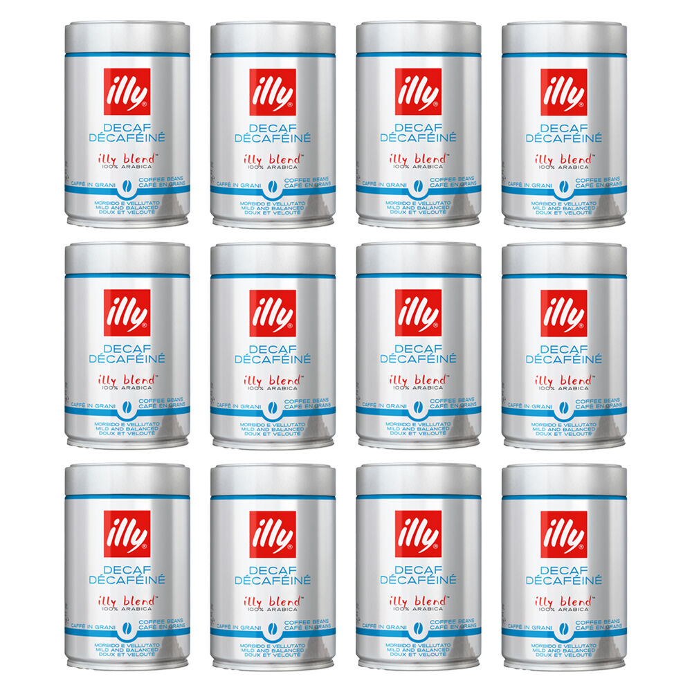 Illy Arabica Decaf Whole Coffee Beans 250g Mild and Balanced  12pack